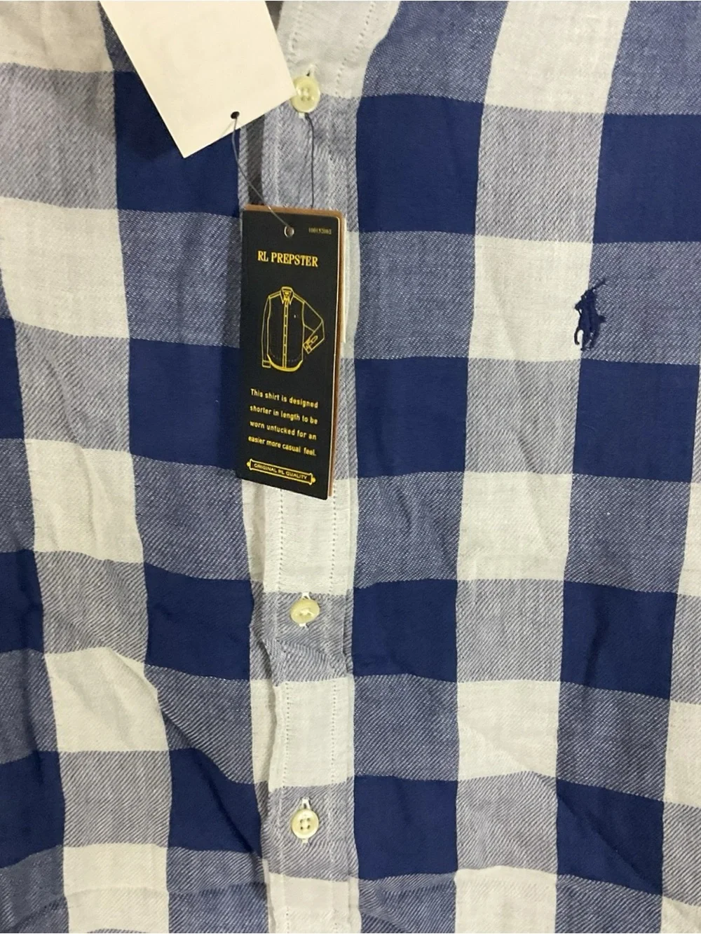 Polo Ralph Lauren RL Prepster Plaid Button Down Shirt Men’s Large NWT Untucked